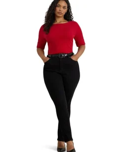 Plus Size Cotton Boat Neck T-Shirt