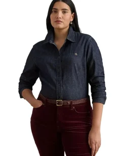 Plus Size Denim Shirt