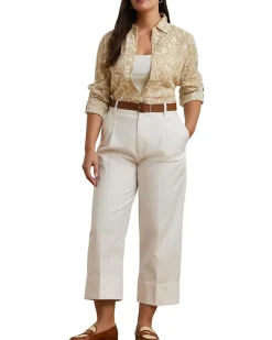 Plus Size Relaxed Fit Floral Linen Shirt