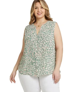 Plus Sleeveless Pintuck Blouse