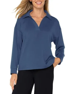 Plush Comfort Knit V-Neck Popover With Collar