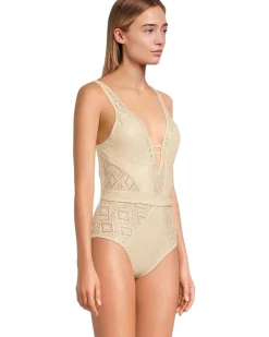 Polished Crochet Plunge One Piece