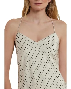 Polka-dot Satin Charmeuse Slip Dress