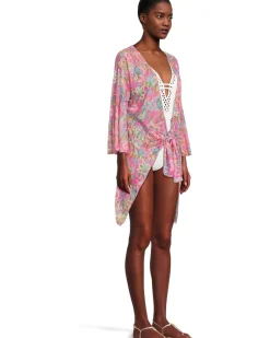 Polynesia Sheer Stretch Mesh Tie Front Cover-Up