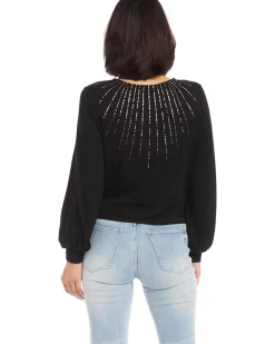 Printed Drape Front Top