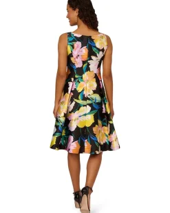 Printed Mikado Short Dress