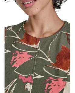 Printed Scuba Crepe Belted Midi