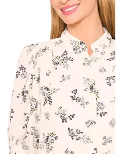 Puff Short Sleeve Button Front Top