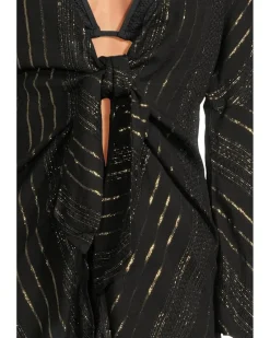 Radiance Plunge Tie Front Tunic Cover-up