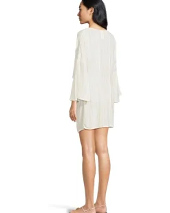 Radiance Plunge Tie Front Tunic Cover-up
