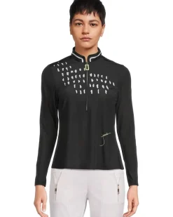 Raindrops Print Long Sleeve Sunsense Top