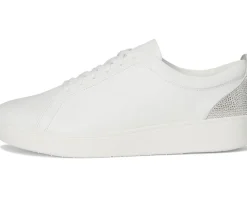 Rally Crystal-Backtab Leather Trainers
