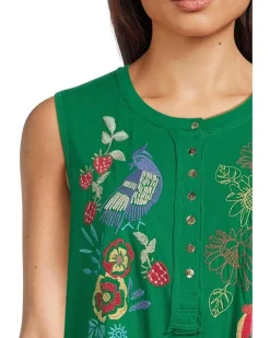 Raw Detail Henley Tank- Cora