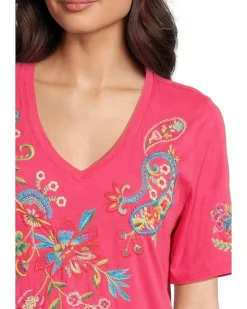 Raw Hem V-neck Tee - Karime