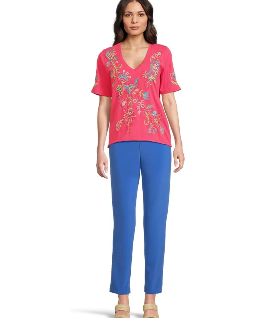 Raw Hem V-neck Tee - Karime