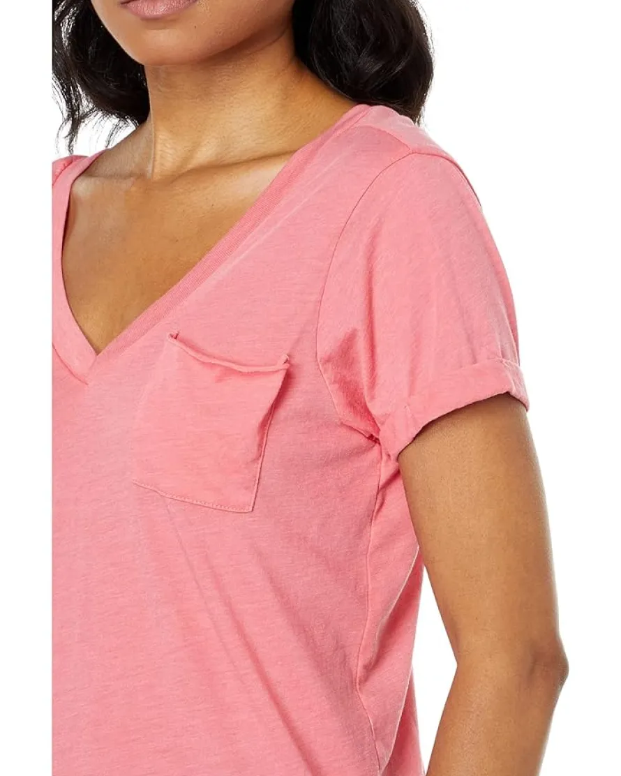 Recycled Vintage Jersey Rolled Sleeve Pocket Tee