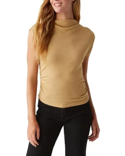 Reese Mock Neck Power Shoulder Top