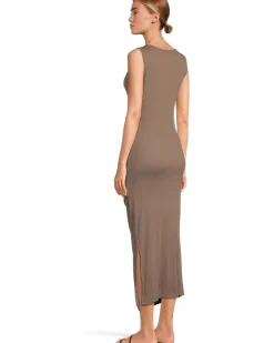 Reign Knife Neck Midi Pleated Dress