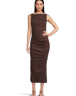 Reign Knife Neck Midi Pleated Dress