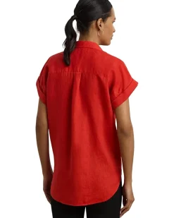 Relaxed Fit Linen Short-Sleeve Shirt