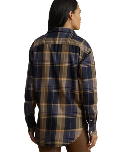 Relaxed Fit Plaid Cotton Twill Shirt