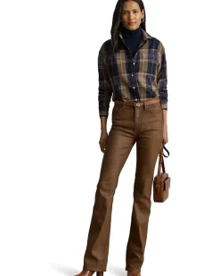 Relaxed Fit Plaid Cotton Twill Shirt