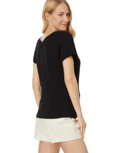 Rib Mix V-Neck Short Sleeve Tee