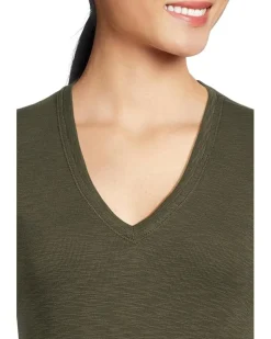 Rib Slub Long Sleeve V-Neck