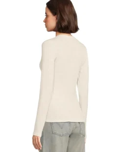 Rib Slub Long Sleeve V-Neck