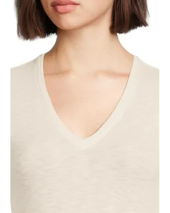 Rib Slub Long Sleeve V-Neck