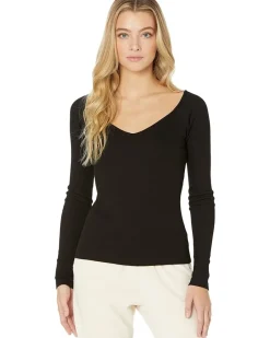 Rib V Off Shoulder Top