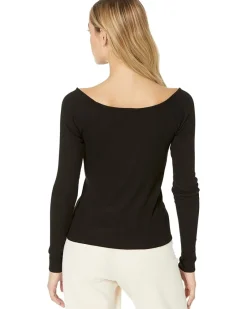 Rib V Off Shoulder Top