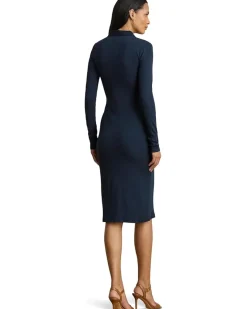 Rib-Knit Cotton-Blend Polo Dress