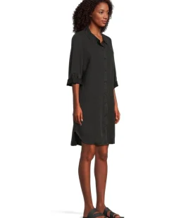 Roll-up Long Sleeve Shirt Dress