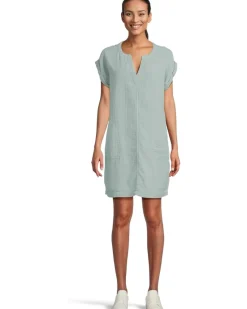 Roll-Up Short Dolman Sleeve Shift Dress