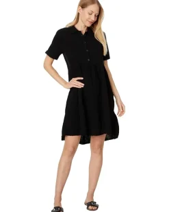 Roll-Up Sleeve Tiered Back Dress