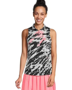 Rorschach Print Full Button-up Front Sleeveless Top