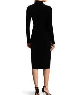 Ruched Velvet Asymmetrical Dress