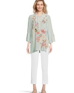 Ruffle Sleeve Henley Tunic - Florrie