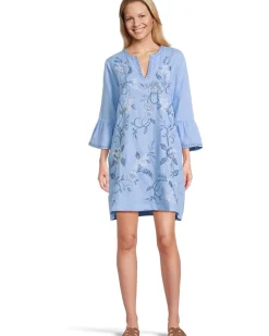 Ruffle Sleeve Linen Dress