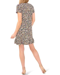 Ruffled Hem V-neck Knit Dress