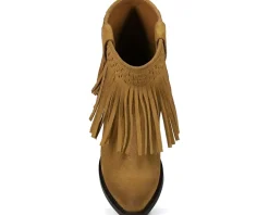 Sacha Short Fringe Bootie