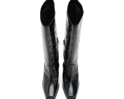 Sangeti Stacked Heel Knee High Boot