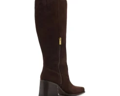 Sangeti Wide Calf Stacked Heel Knee High Boot