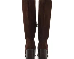 Sangeti Wide Calf Stacked Heel Knee High Boot