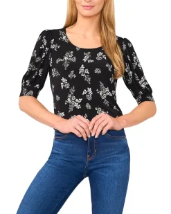 Scoop Neck Short Sleeve Knit Top