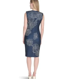 Scuba Cap Sleeve Floral Printed Sheath