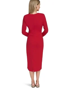 Scuba Crepe Long Sleeve Midi Sheath