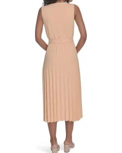 Scuba Crepe Pleat Skirt Dress