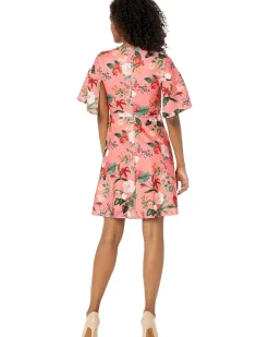 Scuba Crepe Split Flutter Sleeve Fit-and-Flare